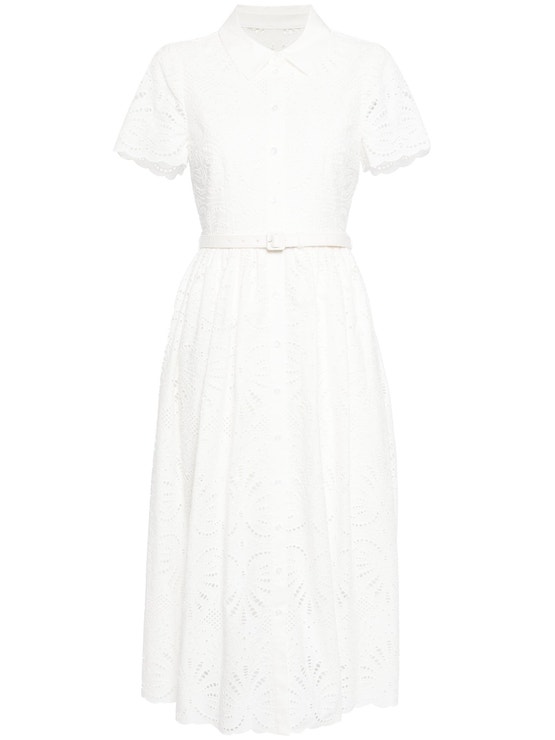 Bílé šaty z broderie anglaise, SELF-PORTRAIT, prodává Farfetch, 395 €