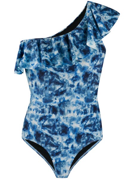 Batikované plavky s volánem, Isabel Marant, prodává Farfetch.com, 198 €