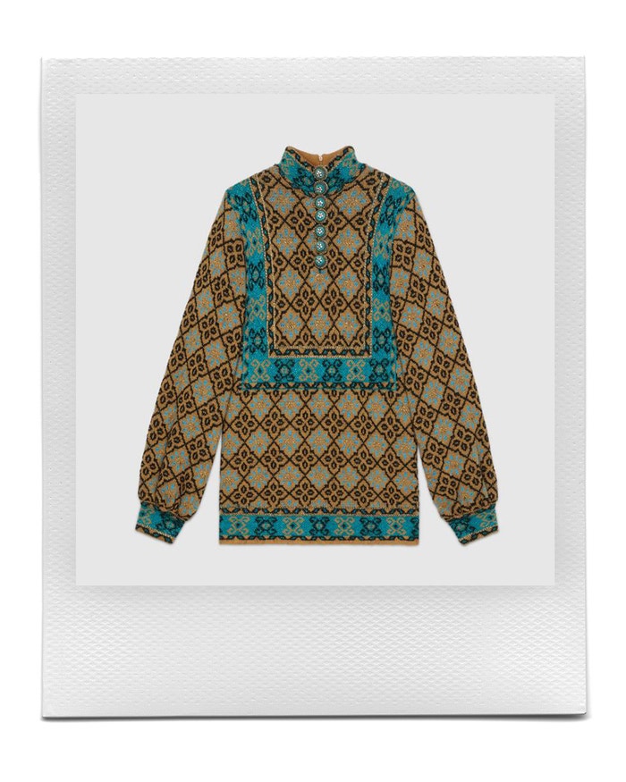 Lamé GG geometric flower wool dress, Gucci, sold by Gucci, € 2.300