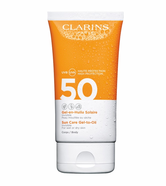 Ochranný krém na tělo Sun Care Gel-to-Oil SPF 50, CLARINS, prodává Sephora, 800 Kč